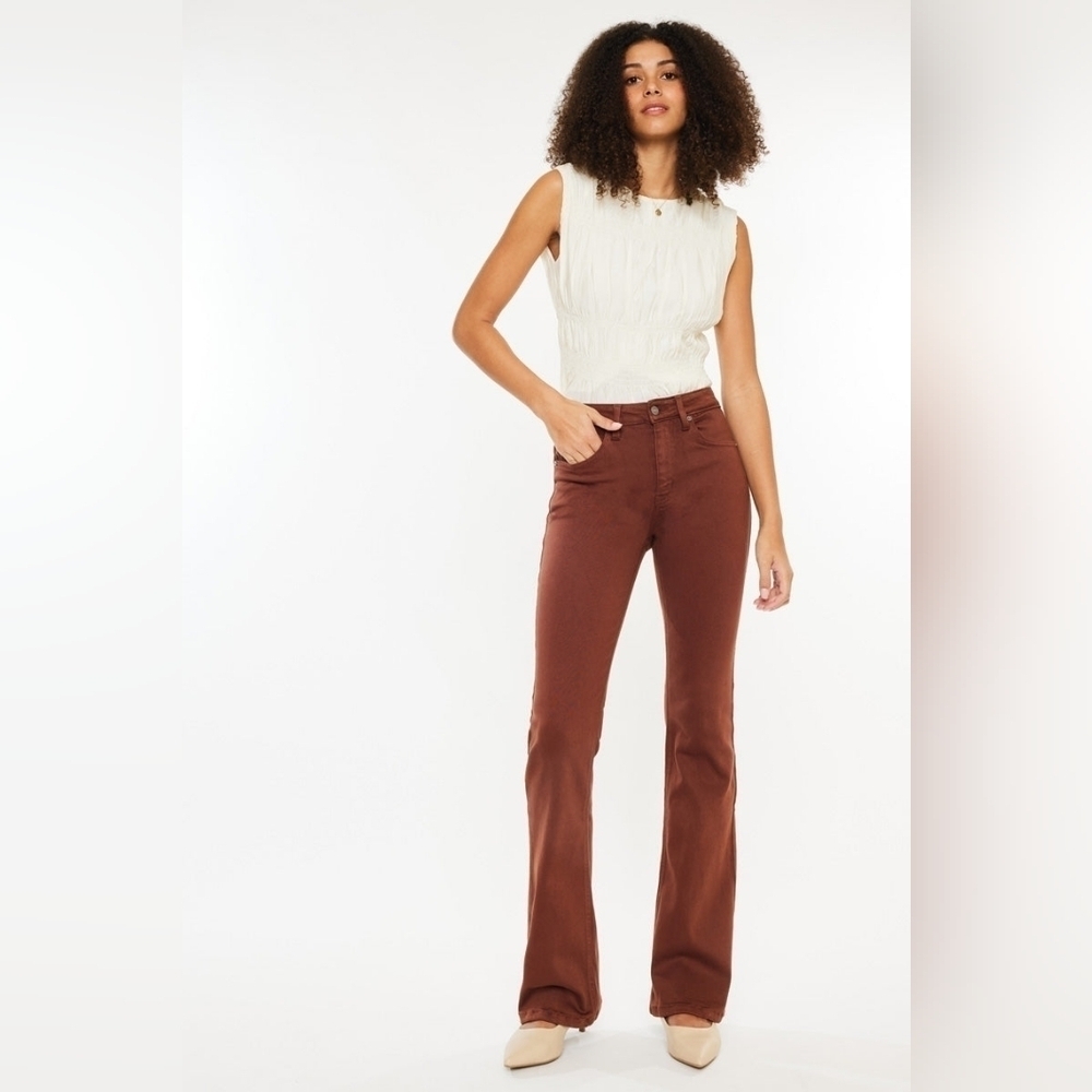COPY - KanCan Betsy High Rise Bootcut Jean in Brown/Plump Pie 15/31